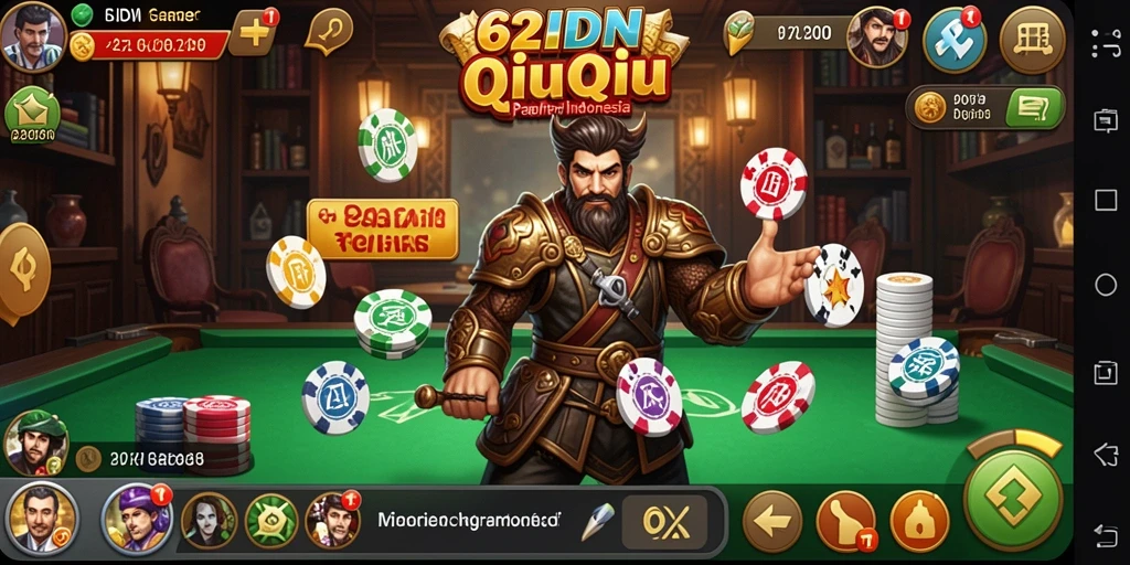 Tampilan gameplay QiuQiu yang menarik dan interaktif di 62IDN.