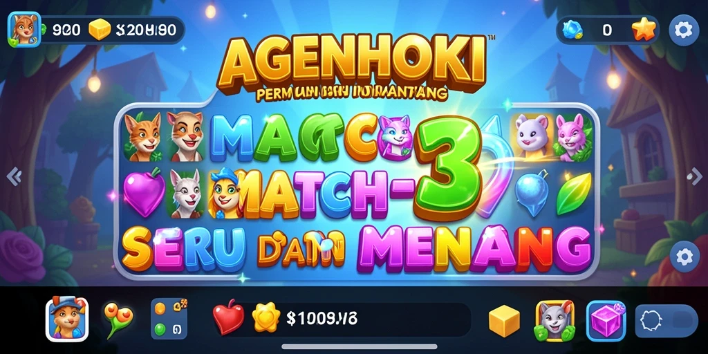 Tampilan gameplay AGENHOKI yang penuh warna dan interaktif.