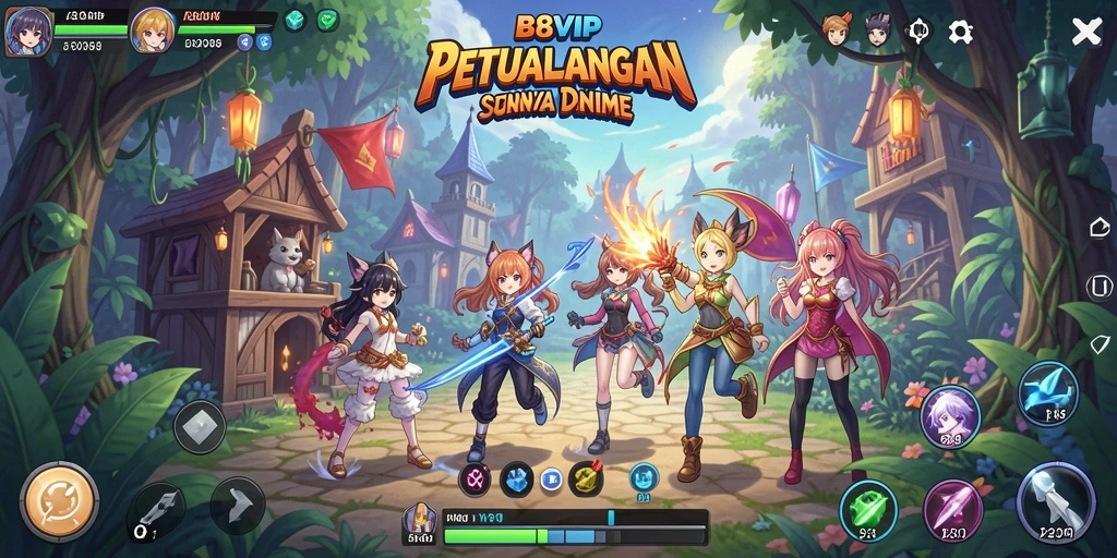 Tampilan gameplay <strong>B8VIP</strong> yang memukau dalam suasana anime.