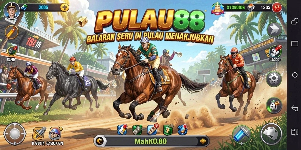 Tampilan gameplay balapan yang mendebarkan di PULAU88.