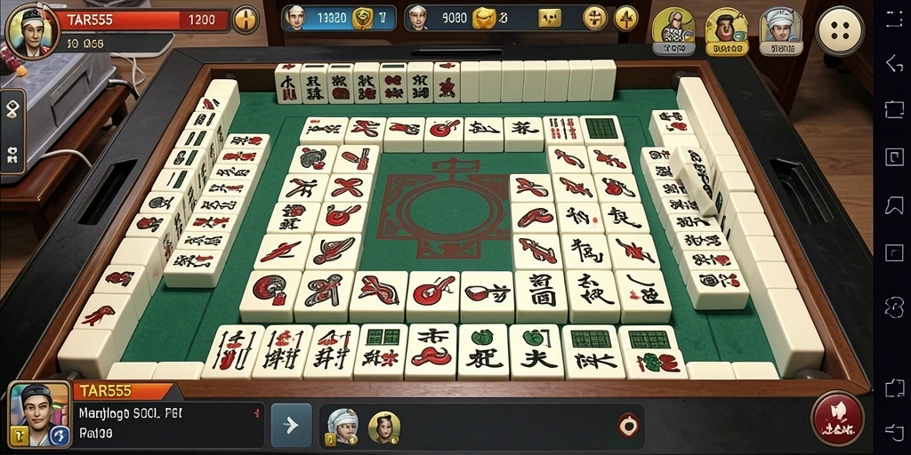 Tampilan gameplay Mahjong yang menarik dan seru di TAR555.