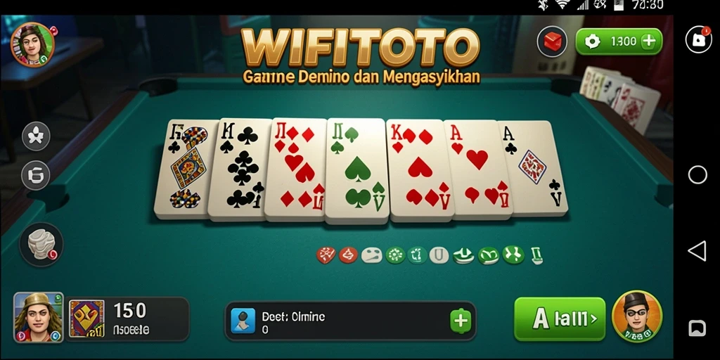 Screenshot gameplay seru WIFITOTO dengan pemain bersaing dalam Domino.
